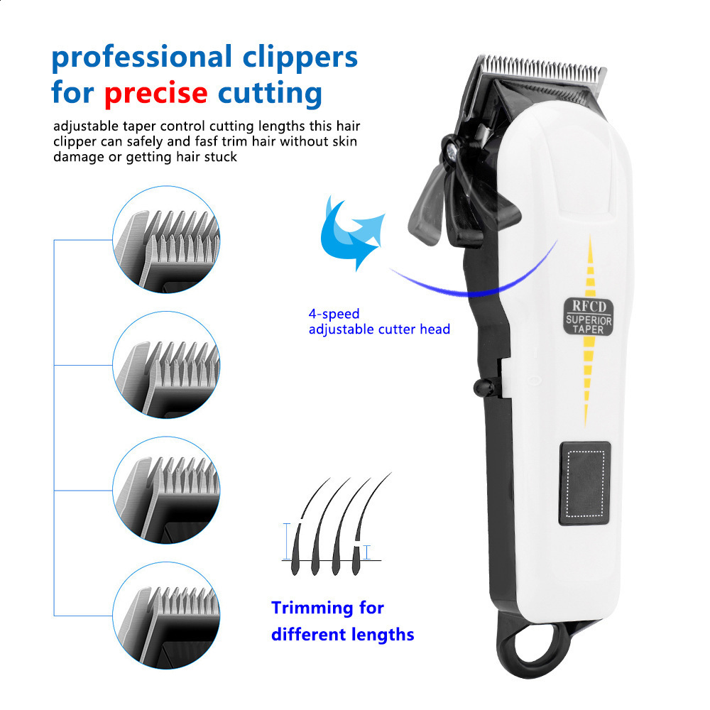Electric Shavers Professional Cordless Hair Trimmer For Men Adjustable Rechargeable Clipper Cutting Machine Lithium Battery 230906