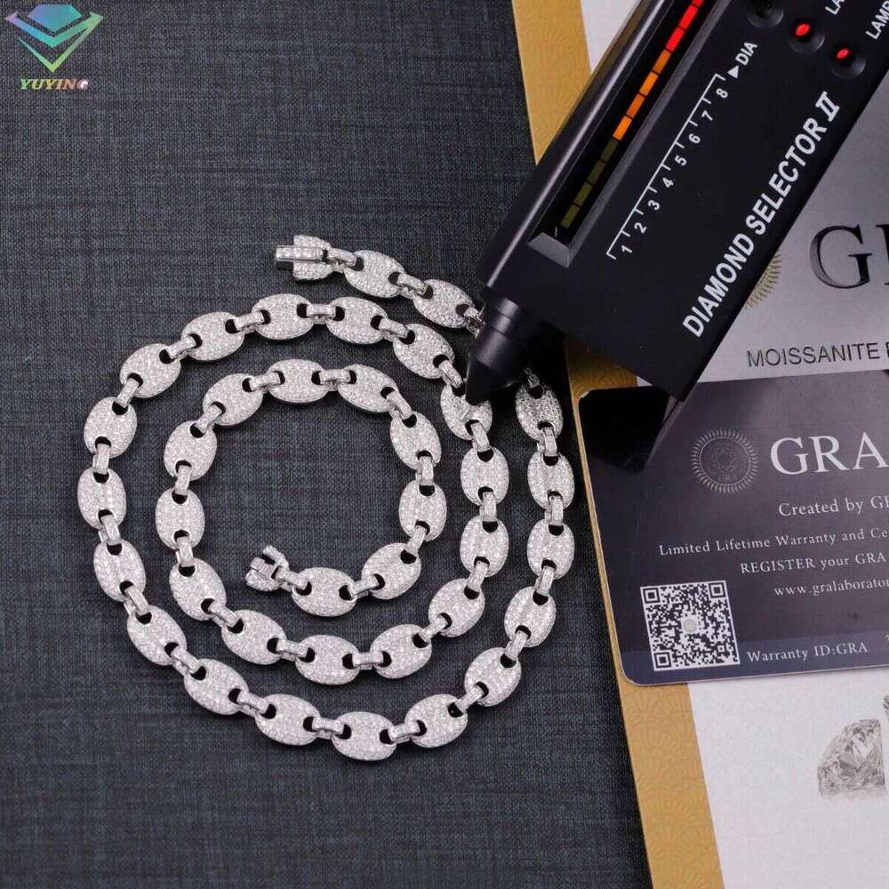 Fashion Mossanite Fine Jewelry 6mm 8mm Wide S Sier Dia Necklace VVS Moissanite Hiphop Cuban Link Chain