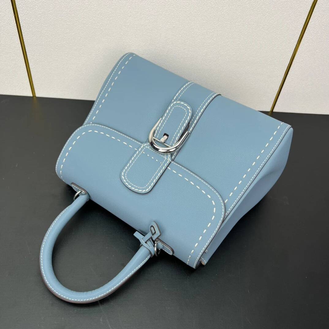 Leather Women's Handbag Crossbody Top Handle Shoulder Bag Contrast ing Gold Buckle Couple Wedding Gifts Elegant high-quality