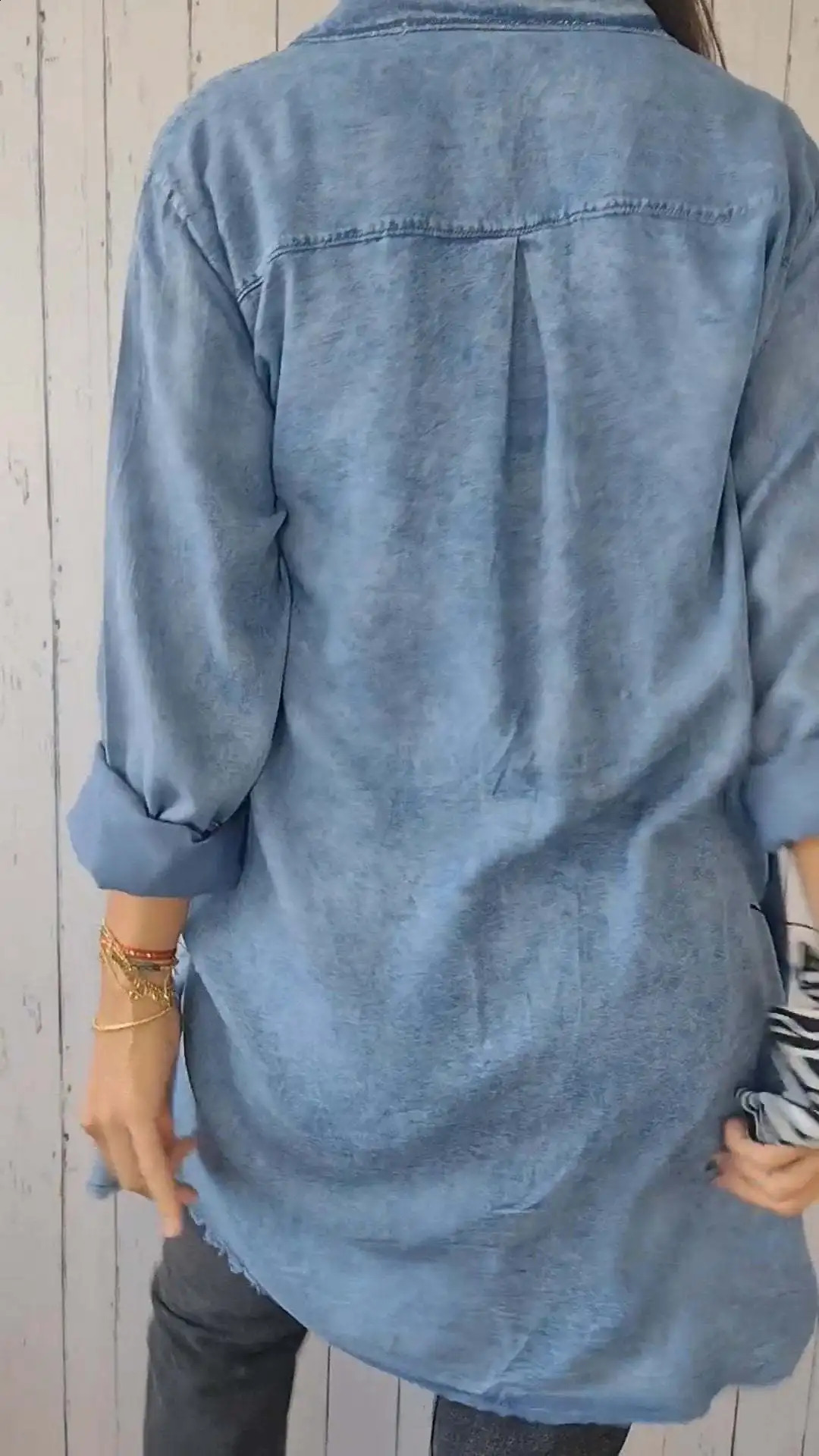 Denim Coat Single Breasted Full Sleeve Jackets Pockets Turn Down Collar Casual Solid Lady Spliced Summer 2025 250811