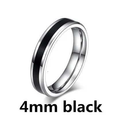 Stainless Steel Rings Classic Alliance Wedding Rings for Women Men in Black Silver Color Couple Jewelry Promise Band W250812