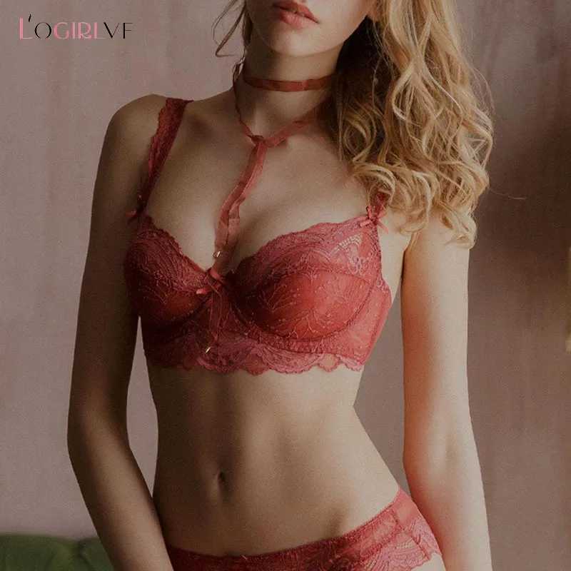 Logirlve Sexy Underwear Plus Size Cup Embroidery Women Lingerie White Lace Bras Hollow out Ultrathin Bra Transparent BrassiereXJ250812
