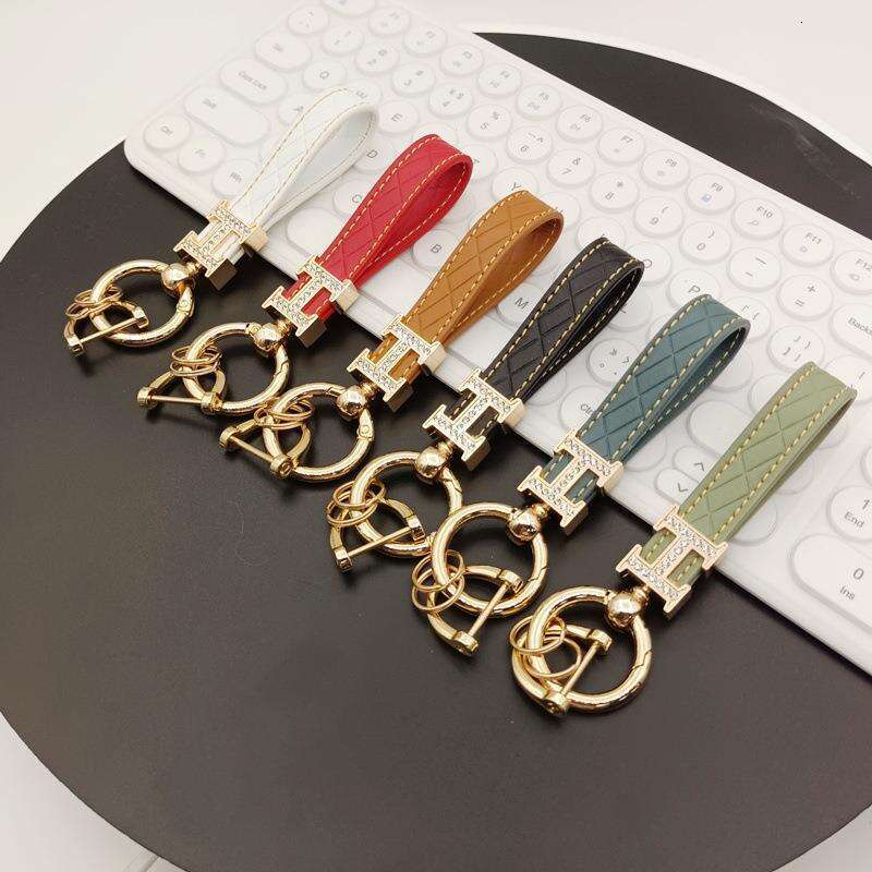 Dia-Encrusted Car Metal Spring Chain Accessories Bag Hardware Keychain Pendant