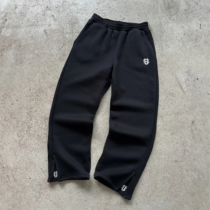 Streetwear Joggers Tracksuit Men Women Y2K Harajuku Letter Graphic Embroidery Oversized Zipper Sweatshirts Gothic Straight Pants 250811