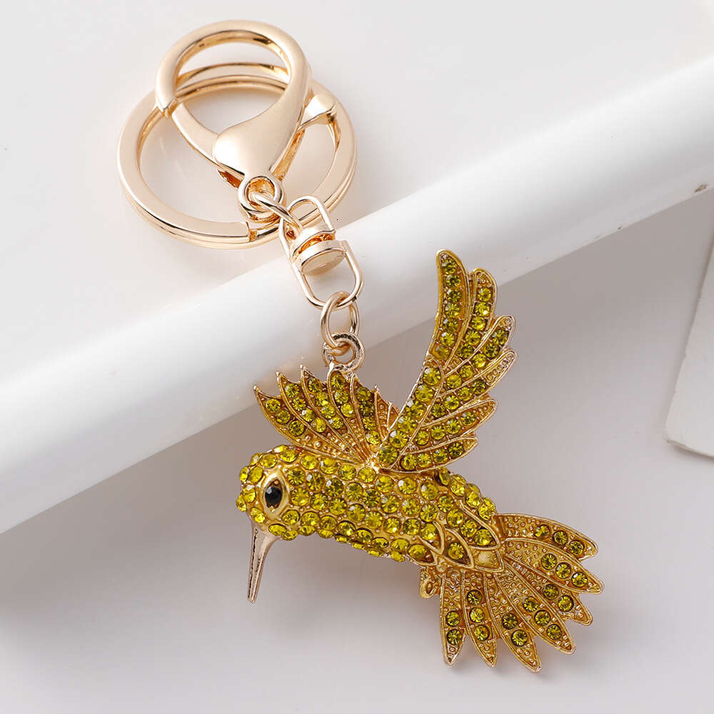 Cute Creative Encrusted Alloy Bird Car Bag Pendant Accessory Animal Keychain Small Gift