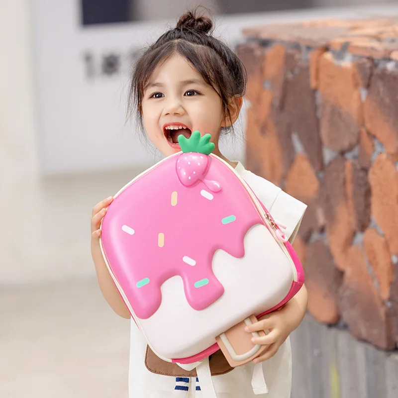 Ice Cream Childrens Backpack Fashion Princess Schoolbag Kindergarten Baby Shoulders Bag 3D Cute Bookbag Kids Birthday Gifts 250813