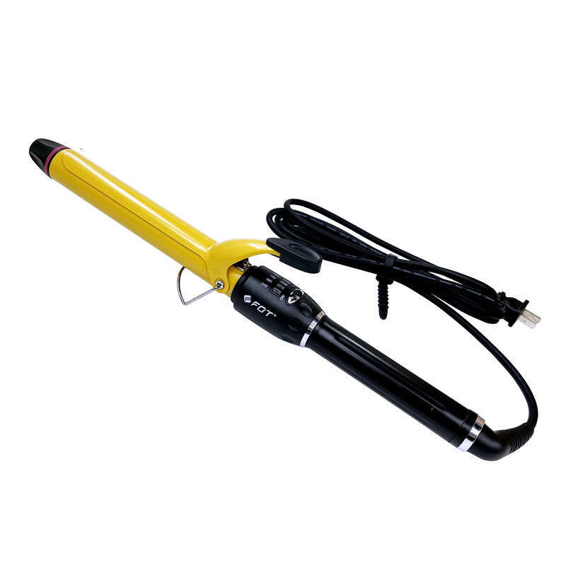 FBT Electric Iron For Makeup Artists And Hairdressers Large Curling Gold Ceramic Glaze Hair Friendly Degree Rotation