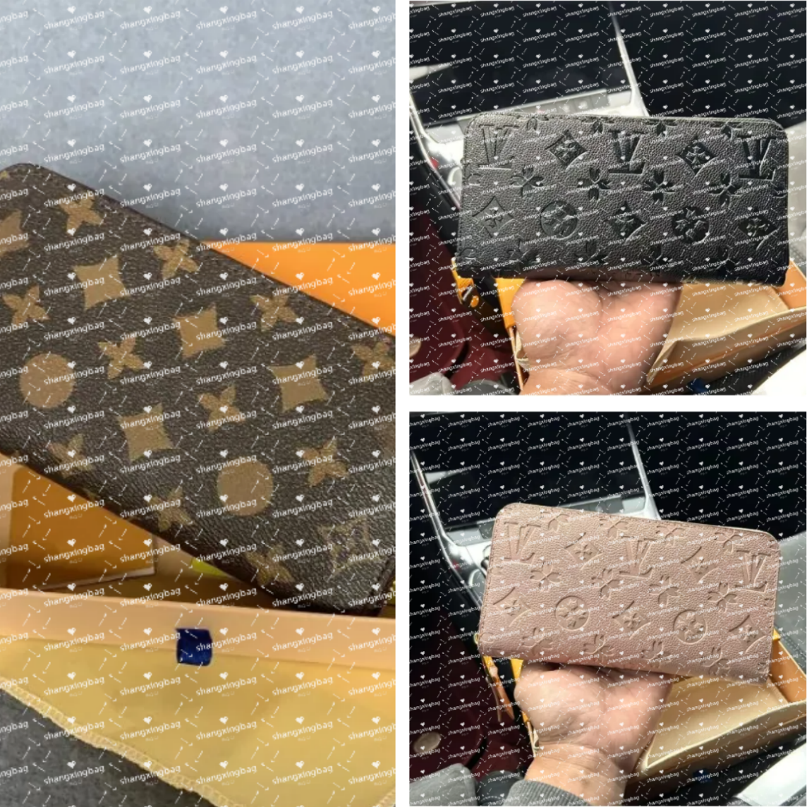 Luxury Designer Wallets Luxury Women Long Purses Long Zipper Wallet Embossed Flower Letters Credit Card Holder Plaid Money Clutch Bag 8 Credit Card Slots With out Box