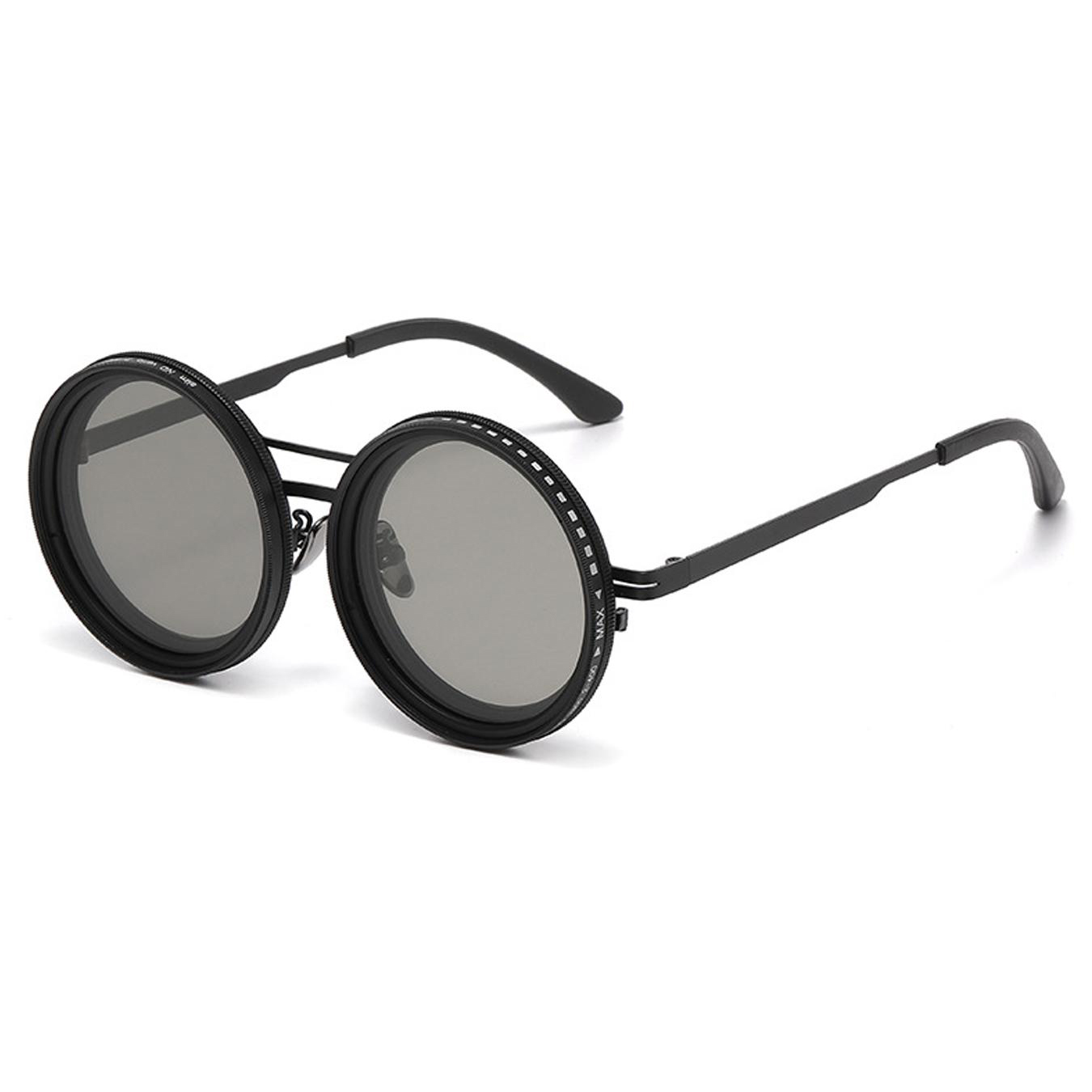 High Quality UV400 Round Polarized Brightness Adjustable Sunglasses Aperture ND Filter Tint Adjustment Sunglasses with Camera Lens