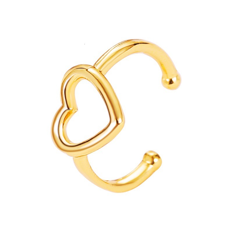 Minimalist For Women Elegant Hollow Heart Clips Non-Pierced Earrings Sweet Heart-Shaped Cuffs Ear Jewelry