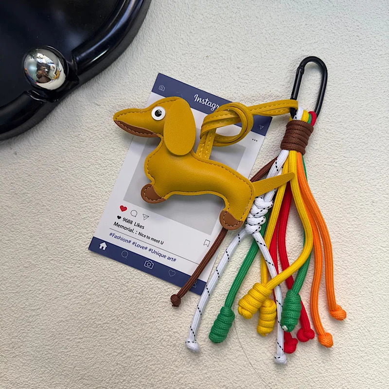 Multi Colored Hand Woven Rope Pu Sausage Puppy Bag Pendant High Leather Universal Mens And Womens Mobile Phone Pendant 250811