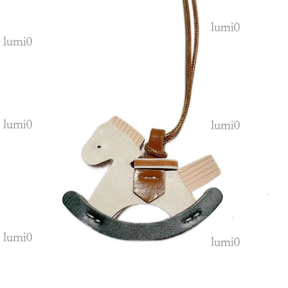 H Brand PU Leather Little Horse Ornament Car Rearview Mirror Rocking Bag Pendant