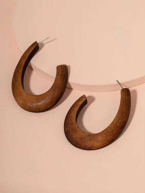 High Quality bohemian Exaggerated Eardrop Geometric Long Tassel Wooden Beads Earrings for Women