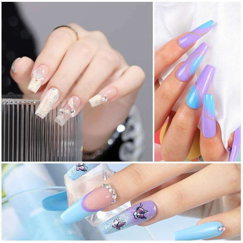 With LED Light Dryer Drill Hine Poly Nail Extension Gel Varnish Soak Off Polish Manicure Tools Kit