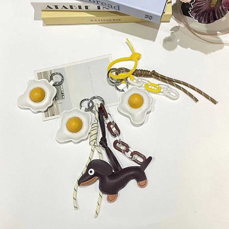 New Poached Egg Bag Pendant Dachshund Diy Cotton-filled Exquisite Fried Egg Keychain Niche Cute Mini Egg Pendant Ruths Same Y250814