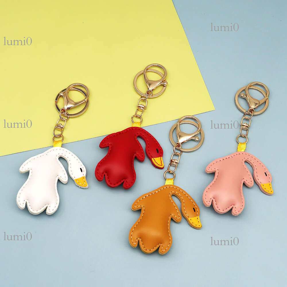 Creative Roast Leather Bag Cartoon Animal Duck Personalized Couple Car Keychain Pendant