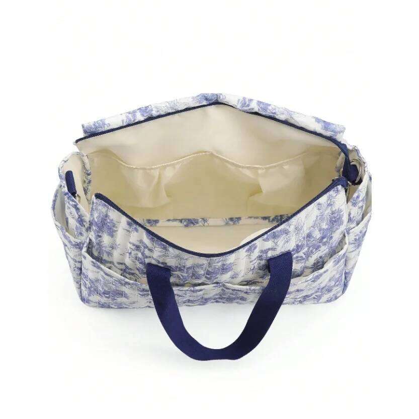 High Quality Large Capacity PrintingSimple Mommy Multi-Functional Storage Soft Tote Bag For Travel And Stroller Use