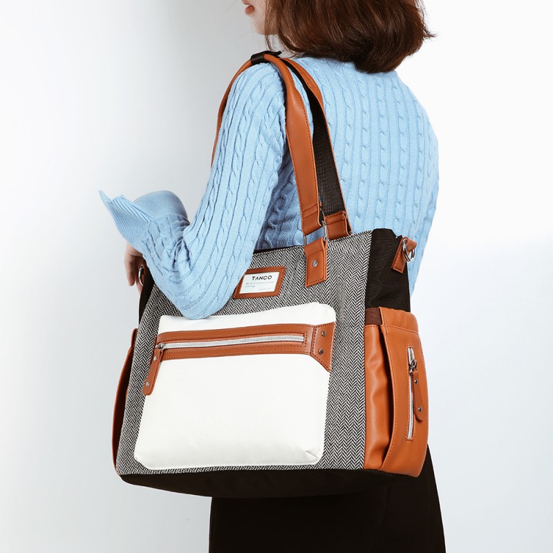 Mom's Stylish Large Capacity Canvas Purse for Everyday Use Lightweight & Water-resistant Interior Compartments