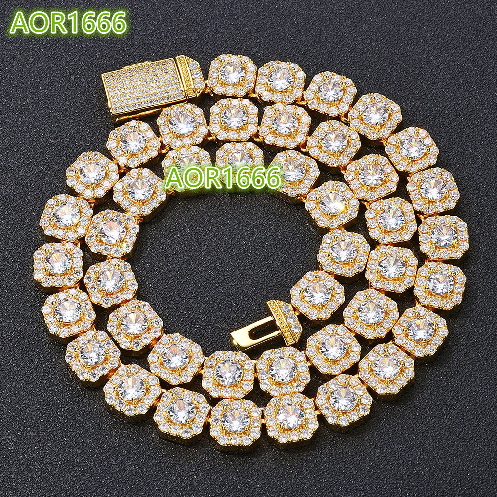 Hip Hop 12mm Diamond Tennis Necklace Customized Necklace for Women High Quality Necklace Wholesale for Men