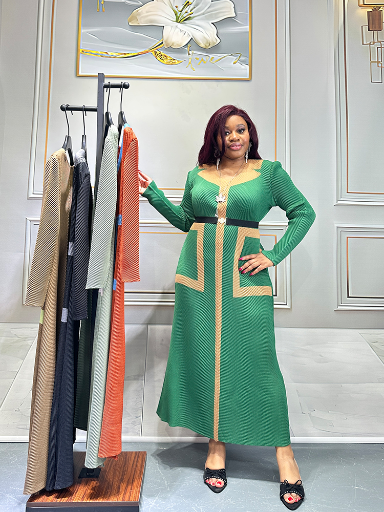 Women's Dresses Chic Full-Length Tunic with Ruched Design for Fashionable Outfits by Number 7108