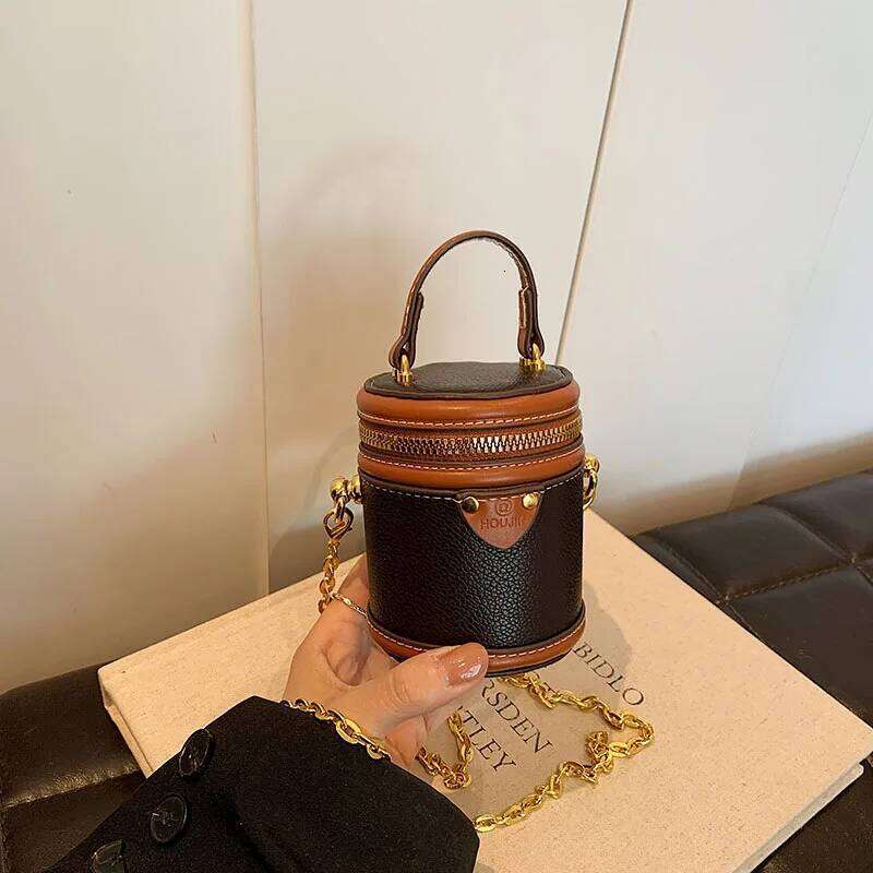 Hot Selling Classic Mini Contrasting Round Bucket Children's Parent-Child Style Women's Crossbody Bag Small Item Storage Handbag Designer Ba