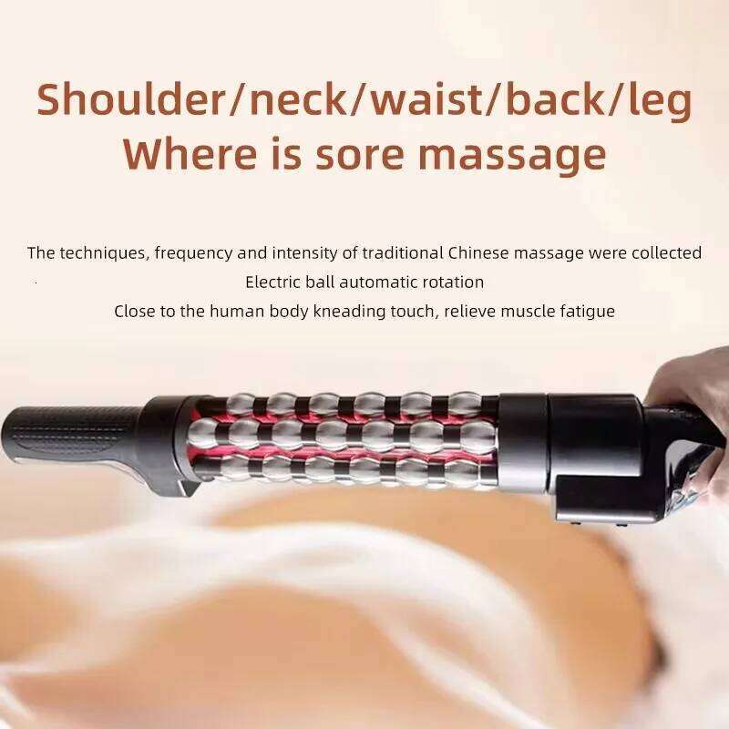 Red Light Heated Massage Device Roll 360° Rotating Lymphatic Drainage Roller For Body Anti Cellulite Slimming Massager