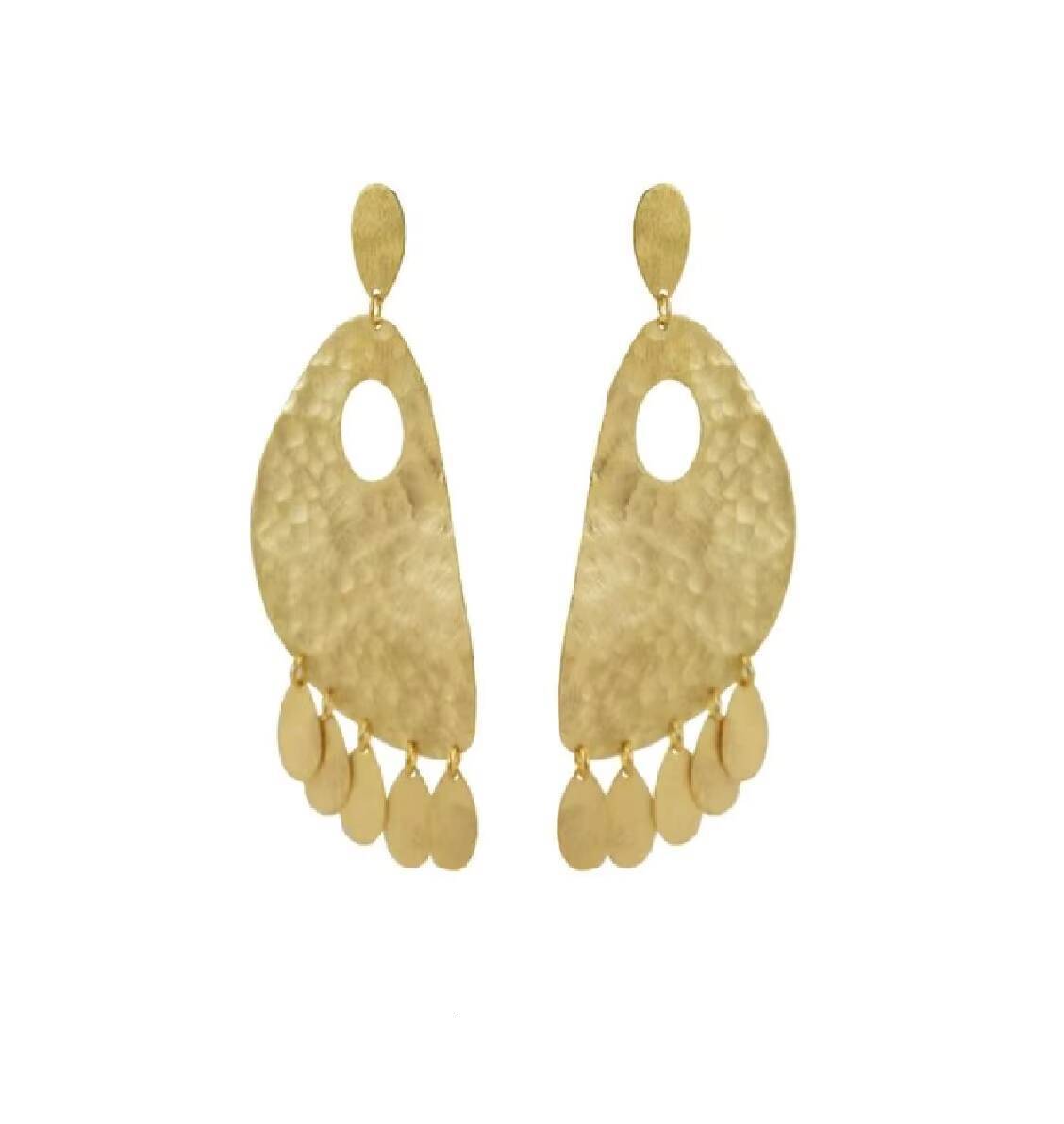 2024 India Bold Thick Texture Gold Plated Jewelry Waterproof Hoop Fashion Earrings