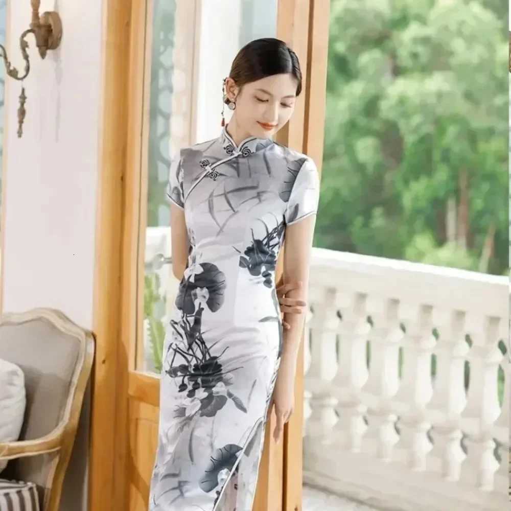 Summer Qipao Dresses Women Ele Fashion Long Streetwear Vintage Woman Clothes Chinese Style Y2K Cheongsam Maxi Dress Vestidos XJ250814