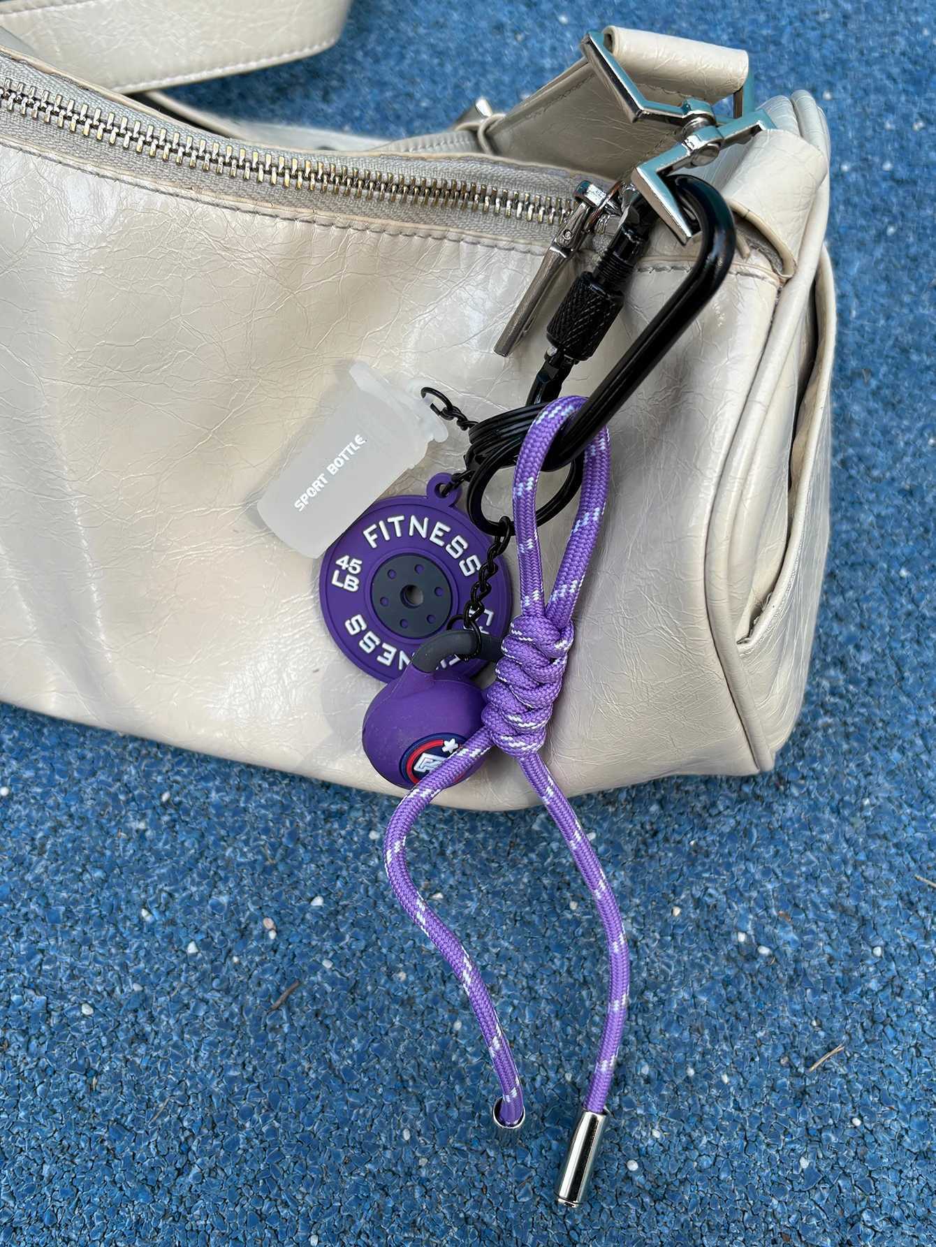 Gym Series Key Chain Color Handmade Rope Key Ring New Fashion Bag Pendant Dumbbell Kettlebell Keychain Bag Charms Y250814