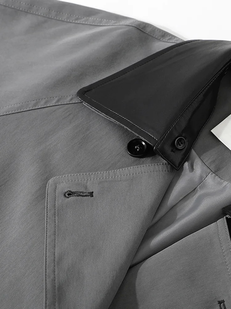 ZMEENNA Womens Gray Double Breasted Trench Coat With Belt Notched Lapel Loose Fit Long Jacket Casual Spring Outerwear ZM1062 250805