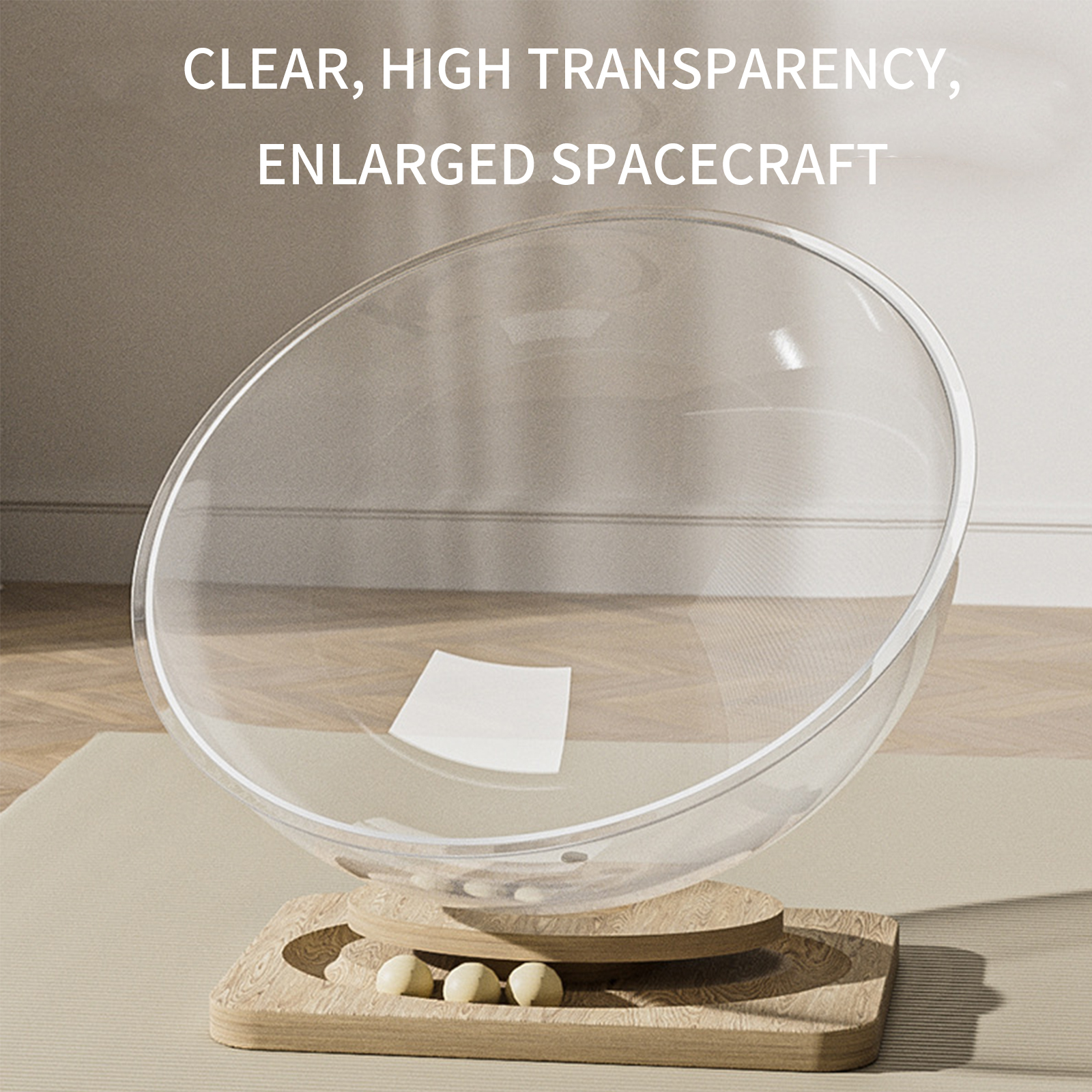 Space capsule cat nest, suitable for all seasons, warm in winter, acrylic solid wood turntable, cat nest, cool in summer, pet supplies