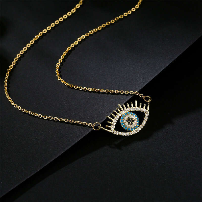 for Women Designer Classic Devil's Pendant Jewelry INS Style Fashion Eye Necklace Copper Micro Pave Zircon