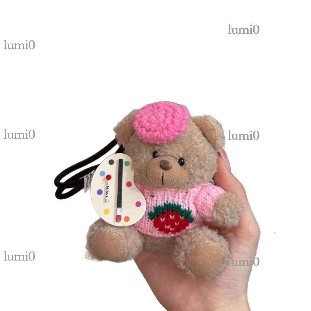 Cartoon Dressing T-shirt Little Brown Plush Teddy Bear Backpack Pendant Keychain Doll Car Hanging Decoration