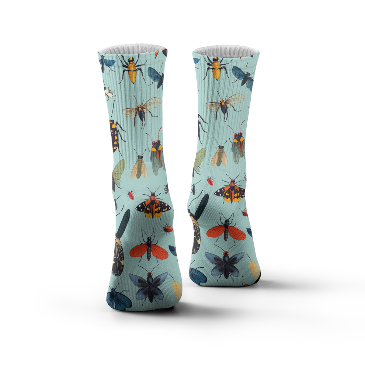 Colorful Insect Pattern Unisex Tube Designer Socks C146