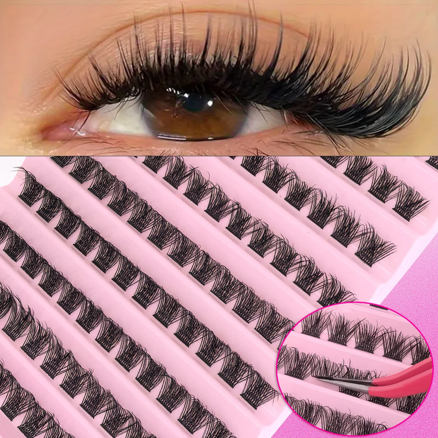 DIY Eyelash Kit Individual Lashes Cluster Mix Lash Clusters with Bond and Seal Accessories 250811