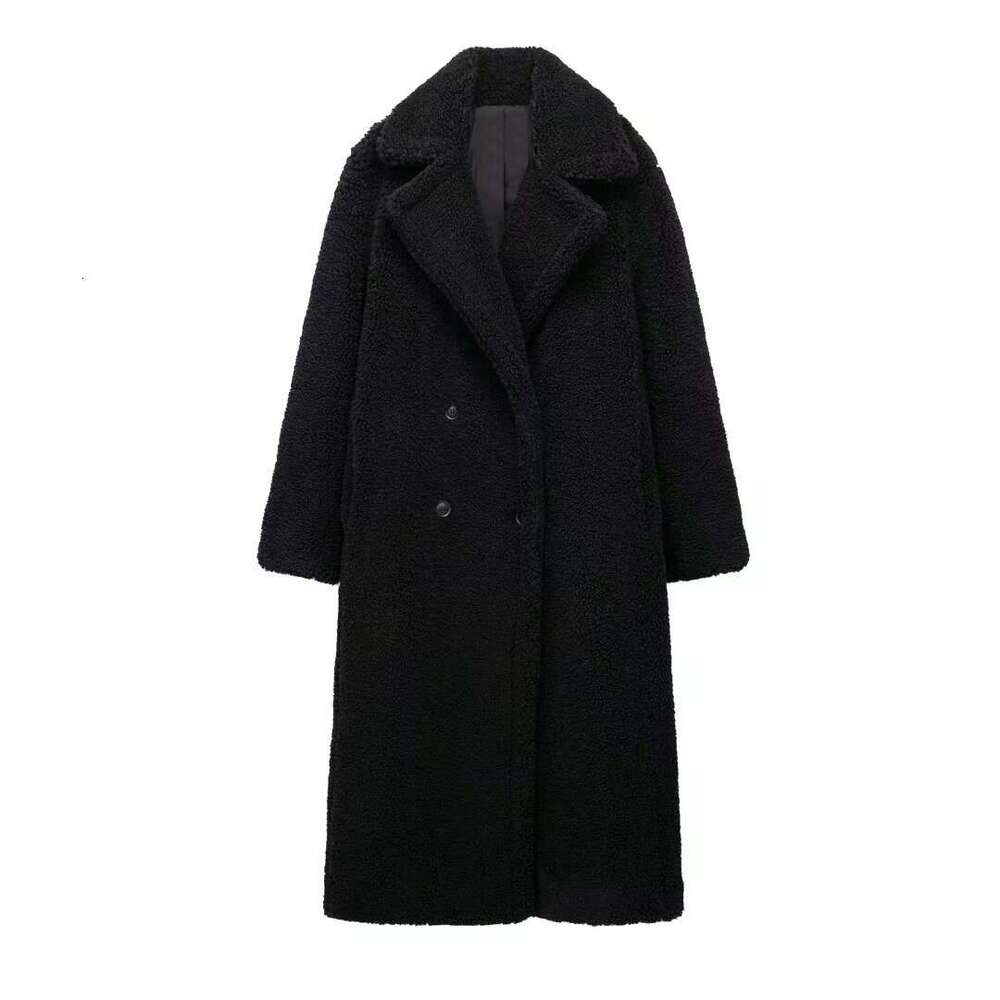 Women's Clothing Large Lapel Thickened Lamb Wool Fleece Super Long Coat