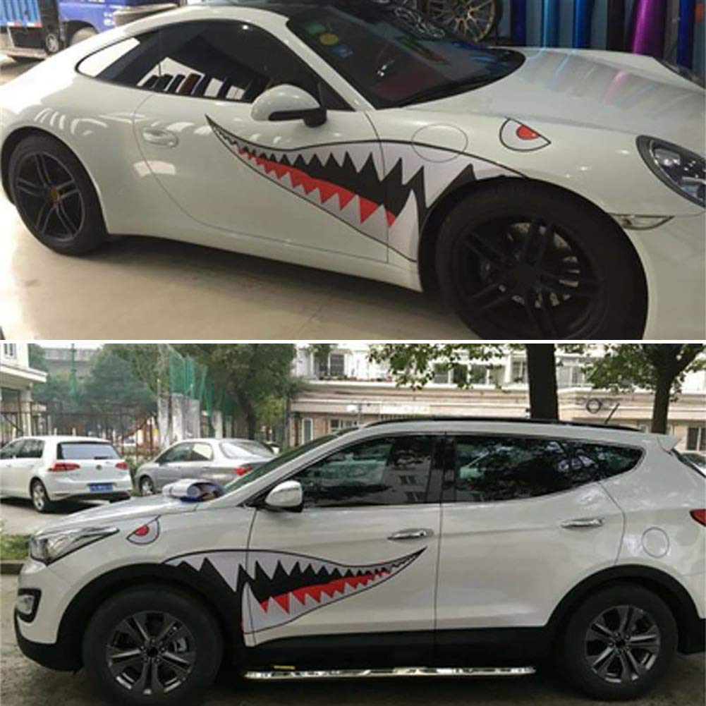 Shark Mouth Teeth Die-Cut Vinyl Decals Car Window Bumper Exterior Decals Sticker for Car Side Door
