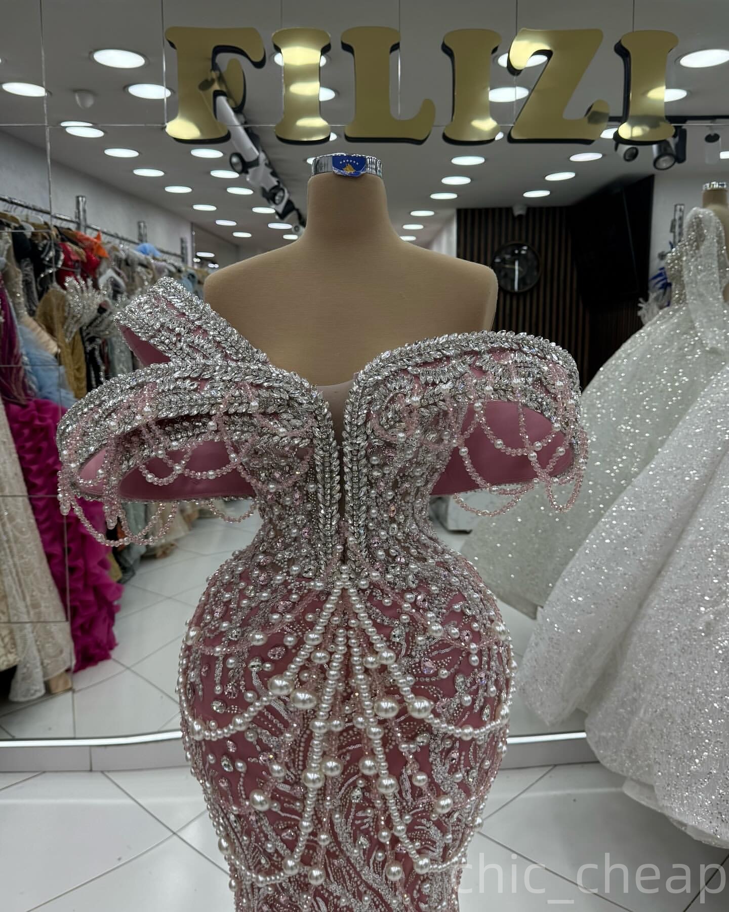 Blush Pink Mermaid Prom Dresses 2025 Pearls Crystals Stylish Evening Formal Party Second Birthday Engagement Gowns Plus Size Dress For Special Occasio