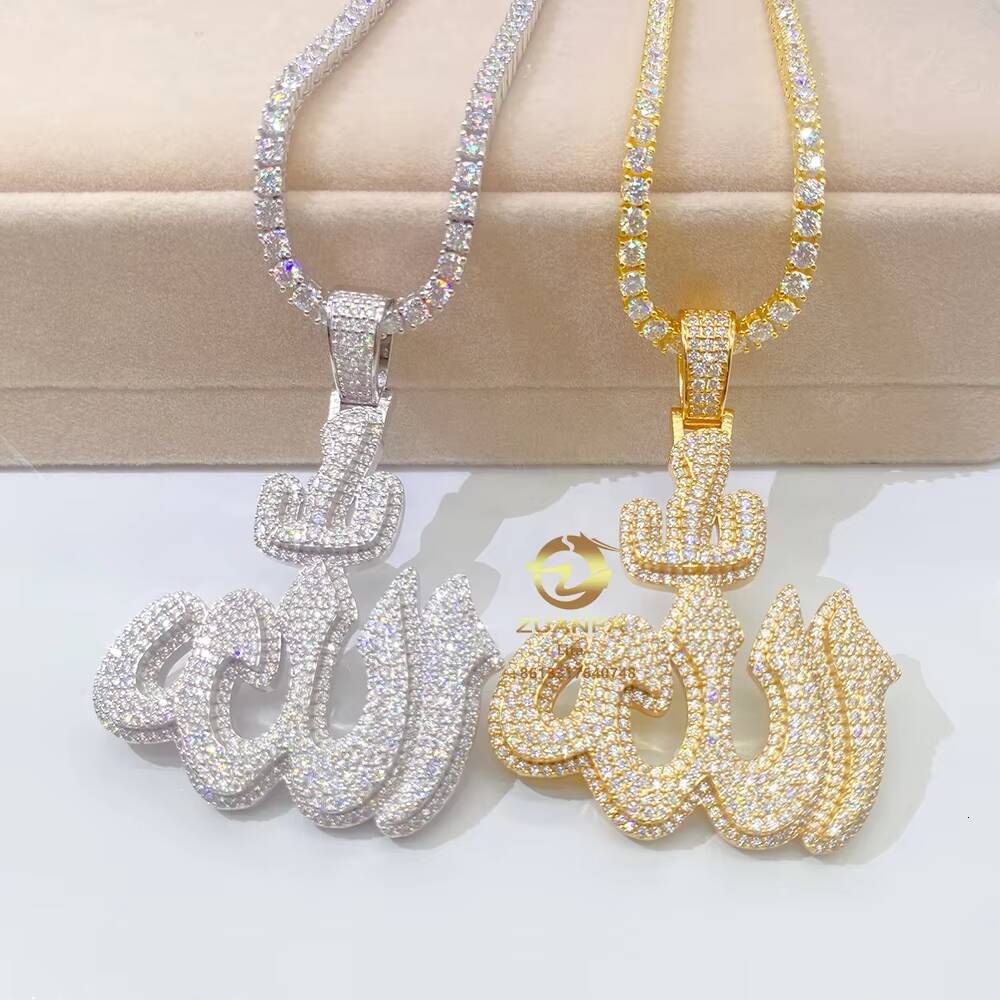 Hip Hop Hot Selling Fire Pendant Custom Ice 925 Sterling Silver Genuine Moissanite Sterling Silver Pendant