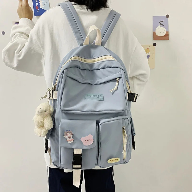 Girl Backpack Student School Backpacks for Teens Woman Kawaii School Bag Female Korean Harajuku Bookbag 250813