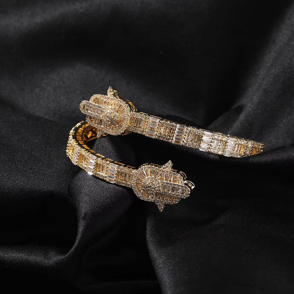 Cross-Border Fashion Fatima Hand Men's Personalized Zircon Palm Bracelet Hip-Hop New Style Jewelry