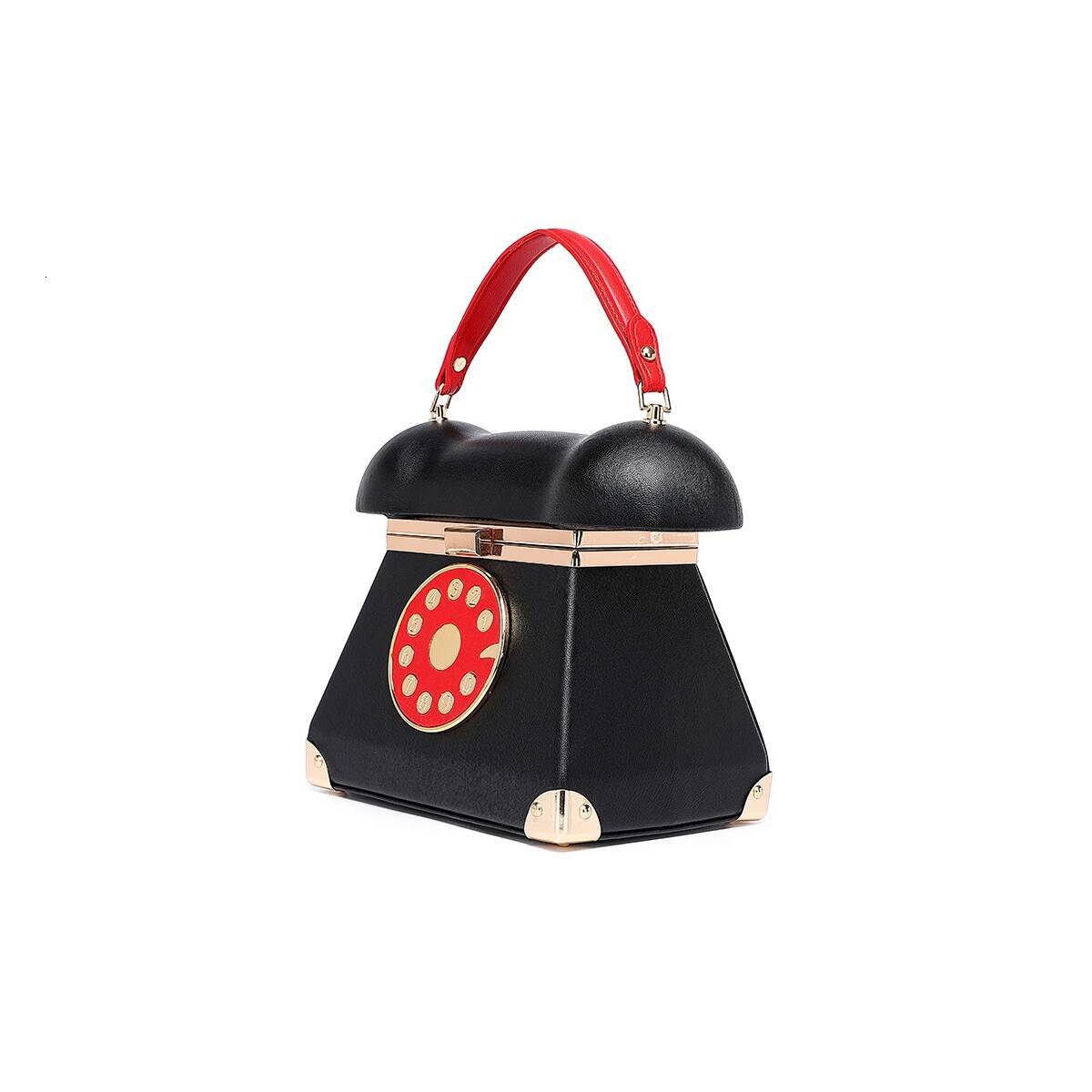 A niche, light , retro women's bag that is fashionable and versatile, an old-fashioned landline phone design handbag high-quality