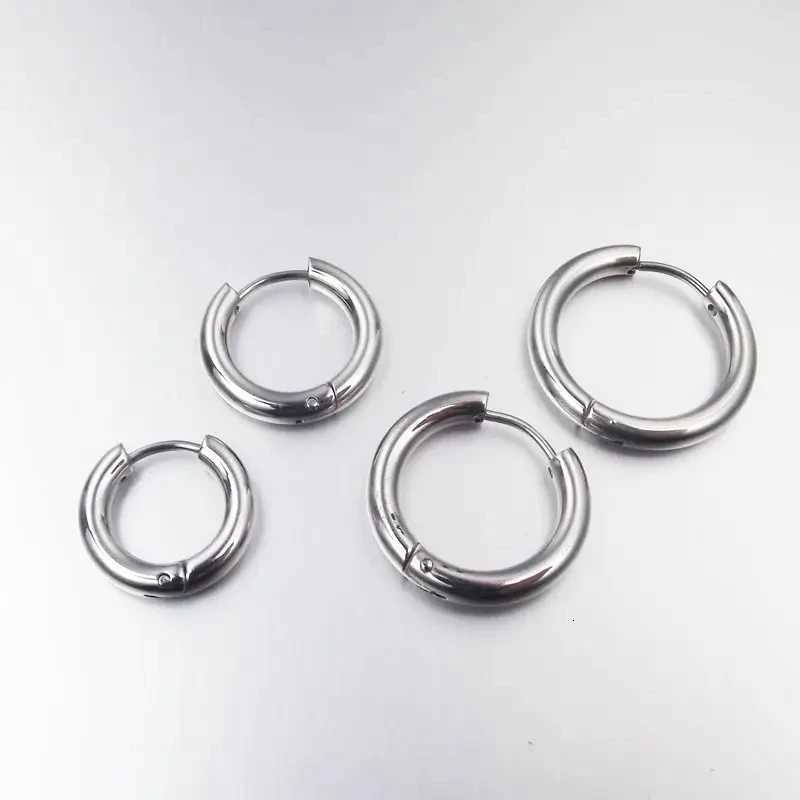2 Pieces 4mm Thick Stainless Steel Earrings Cute Big Round Circle Earrings Hoop Earrings Huggie Jewelry for Men and Women Gift XJ250814