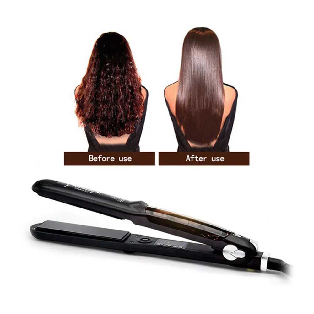 Household Hair Straightener Professional Steam Hair Flat Iron Ceramic Vapor Straight Curling Dual-use Hair Beauty W250814