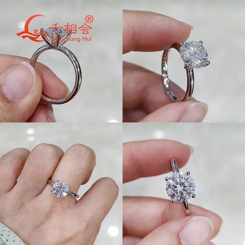 2.5ct round Shape Moissanite Ring 8.5mm 925 Silver Men Women Diamond Jewelry Wedding Dating Gift Fine Jewelry