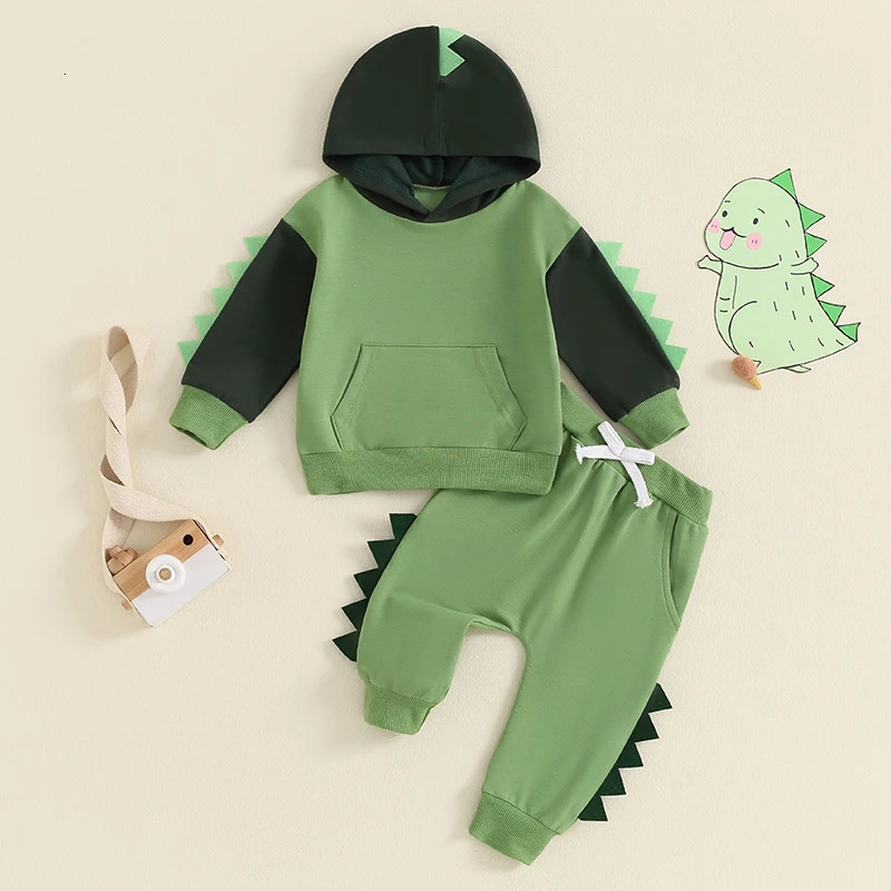 Infant Baby Boys Pants Outfits Set Long Hooded Striped Sweatshirts Pants Clothes Set Fall Winter Pants Sweatsuit 250813