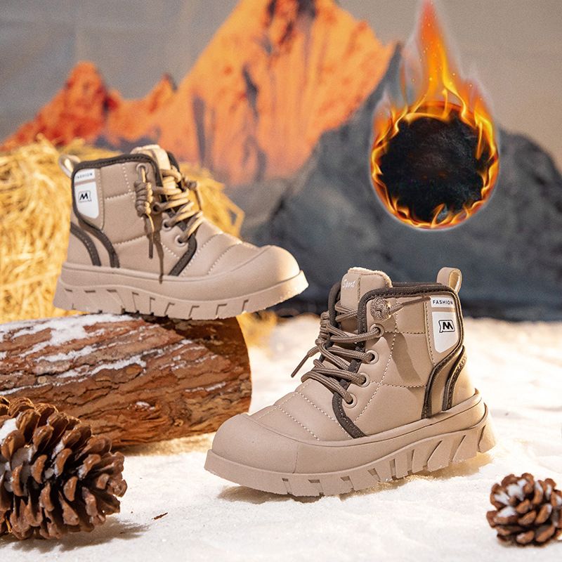 Youth Girls Boys Boots Children Winter Shoes Outdoor Windproof Waterproof Kidsnest Kids Sneakers Soft-soled Non-slip Toddler Boots Sizes US9C-US5Y 000