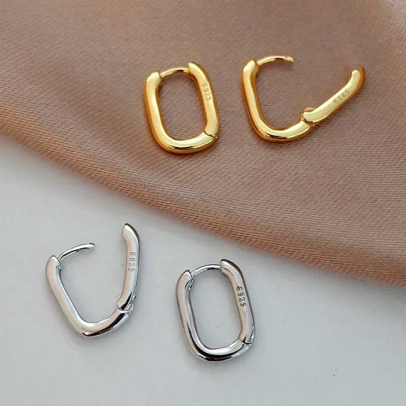 Stainless Steel Smooth Metal Chunky Hoop Earrings for Women Girls Fashion Oval Circle Hoops Statement Earrings Punk Jewelry XJ250814