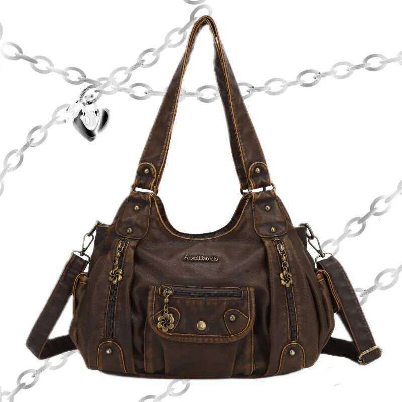 2025 Women Vintage Fashion Handbags High-Capacity Office Lady Y2k Tote Bags All Match Design Shoulder Underarm Bag Korean