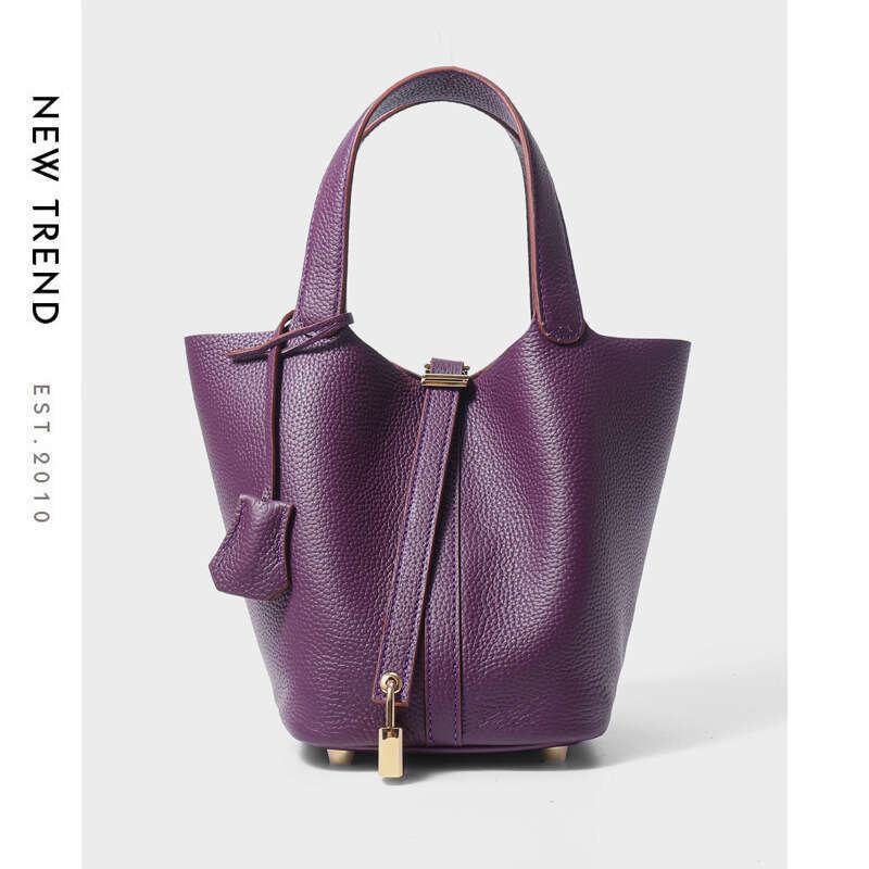 2025 New Bucket Tote Genuine Leather Handbag Mommy Bride Wedding Bag High-end Feel